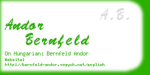 andor bernfeld business card